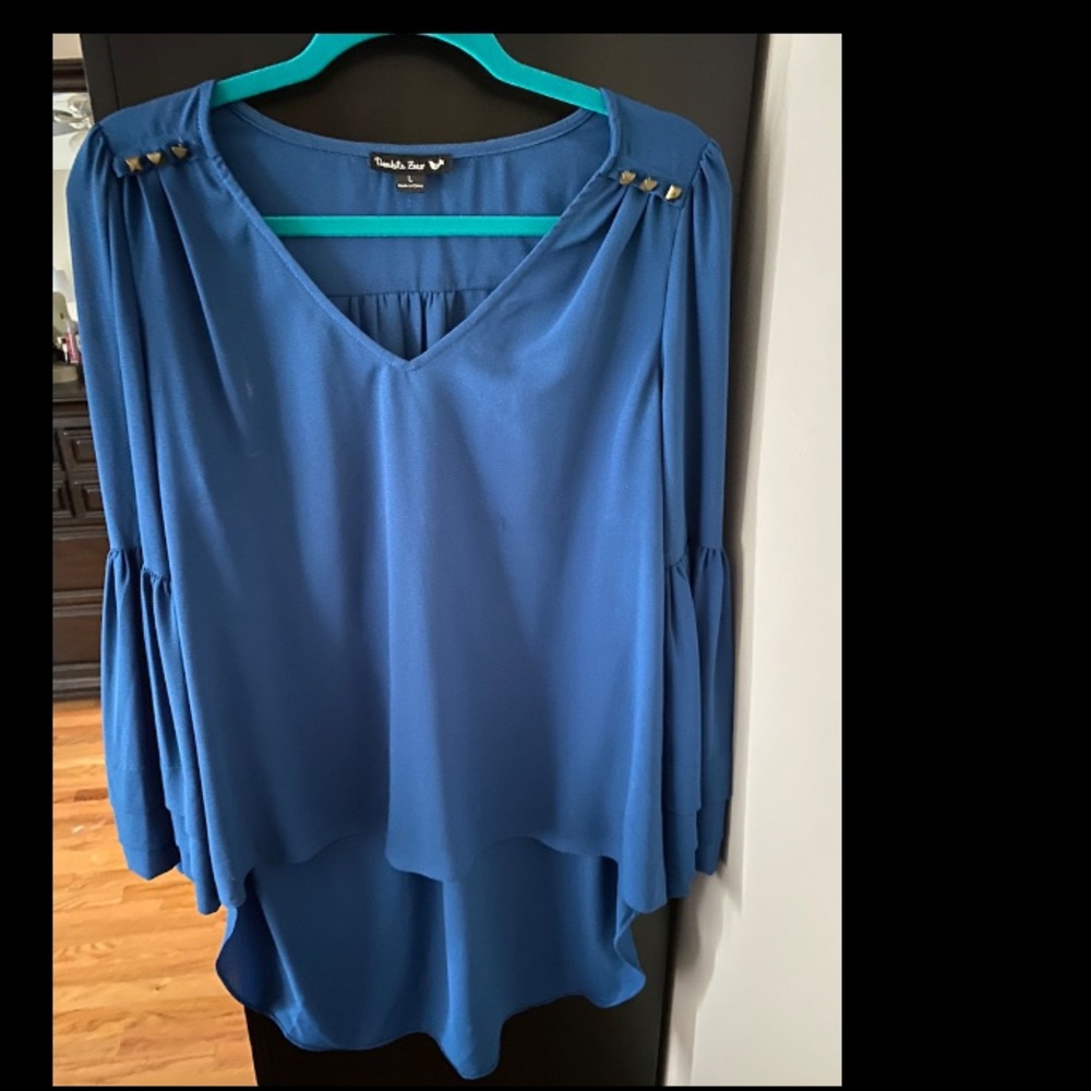 Blue hi low tunic